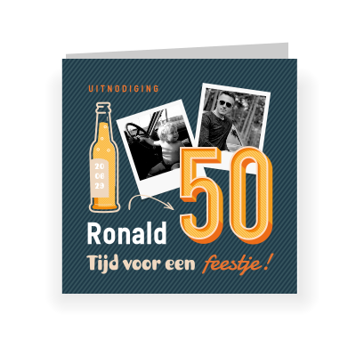 Retro Abraham Uitnodiging Met Bierfles En Eigen Foto S