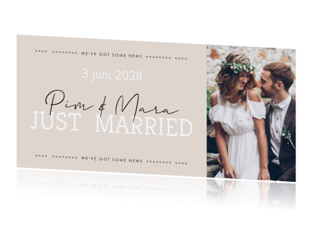 Ticket Just Married Kaart Met Eigen Foto