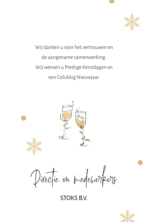 Zakelijke Kerstkaart Met Tekst En Proostende Glazen