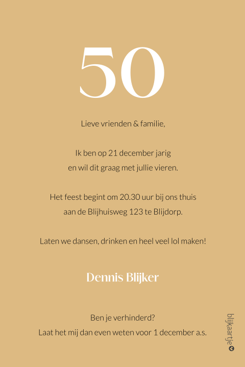 verjaardag 50 jaar krijtbord