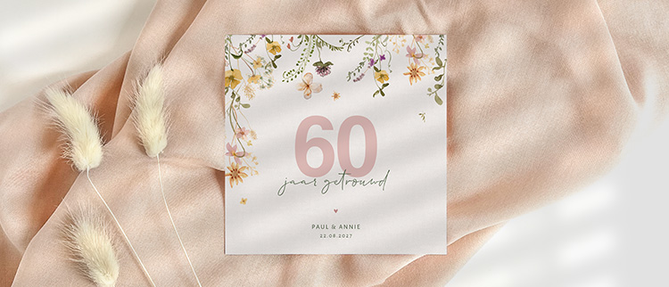 Jubileum 60 jaar getrouwd uitnodiging