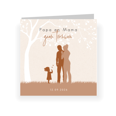 Silhouet Trouwkaart Papa En Mama Gaan Trouwen