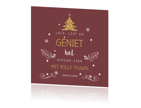 Kerstkaart Lach Leef En Geniet Met Volle Teugen